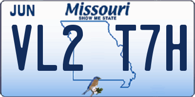 MO license plate VL2T7H