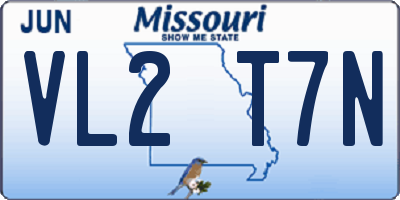 MO license plate VL2T7N