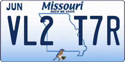 MO license plate VL2T7R