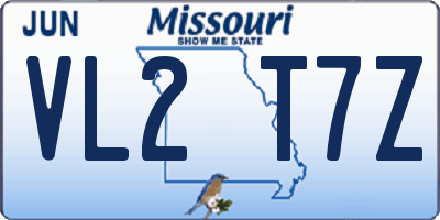 MO license plate VL2T7Z