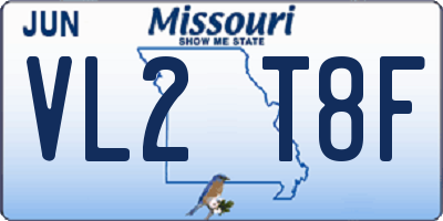 MO license plate VL2T8F