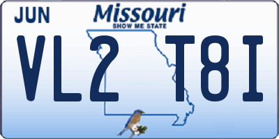 MO license plate VL2T8I
