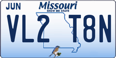 MO license plate VL2T8N