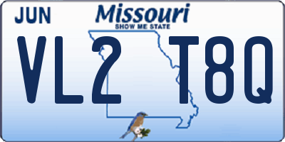 MO license plate VL2T8Q
