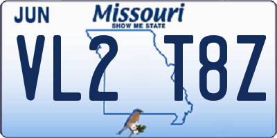 MO license plate VL2T8Z