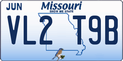 MO license plate VL2T9B
