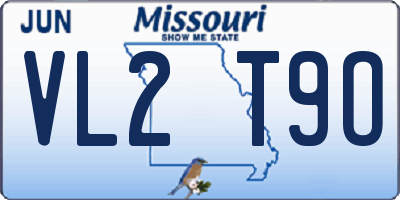 MO license plate VL2T9O