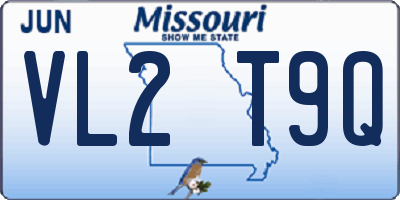 MO license plate VL2T9Q