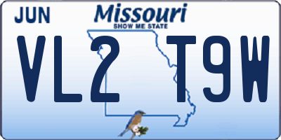 MO license plate VL2T9W