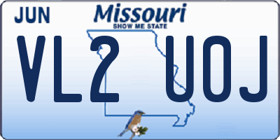 MO license plate VL2U0J