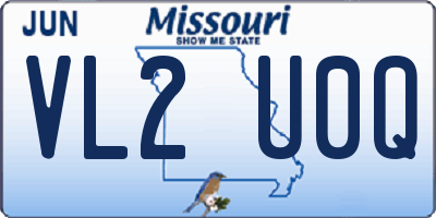 MO license plate VL2U0Q