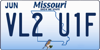 MO license plate VL2U1F