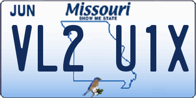MO license plate VL2U1X