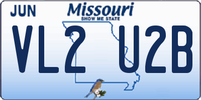 MO license plate VL2U2B