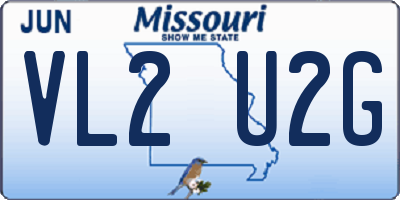 MO license plate VL2U2G