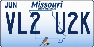 MO license plate VL2U2K