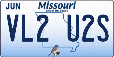 MO license plate VL2U2S