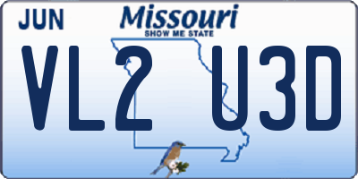 MO license plate VL2U3D
