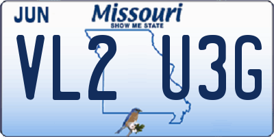 MO license plate VL2U3G