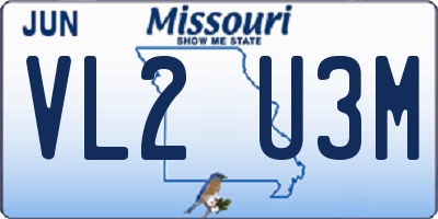 MO license plate VL2U3M