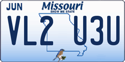 MO license plate VL2U3U