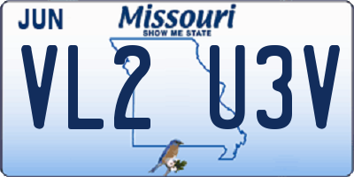 MO license plate VL2U3V