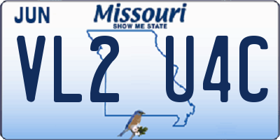 MO license plate VL2U4C