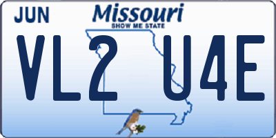 MO license plate VL2U4E