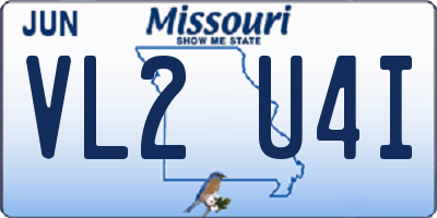 MO license plate VL2U4I