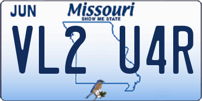 MO license plate VL2U4R