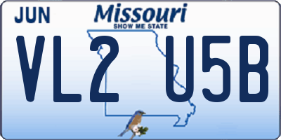 MO license plate VL2U5B
