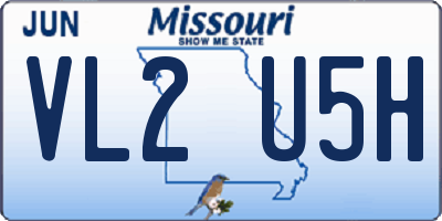 MO license plate VL2U5H