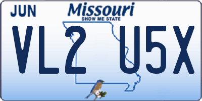 MO license plate VL2U5X