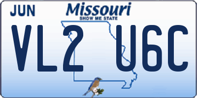 MO license plate VL2U6C