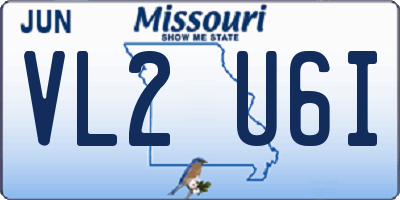 MO license plate VL2U6I