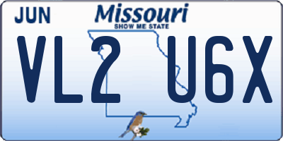 MO license plate VL2U6X