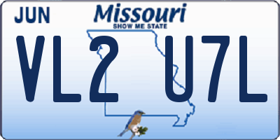 MO license plate VL2U7L