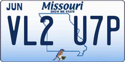 MO license plate VL2U7P