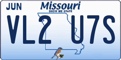 MO license plate VL2U7S