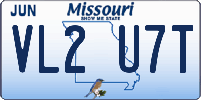 MO license plate VL2U7T