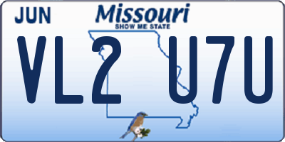 MO license plate VL2U7U