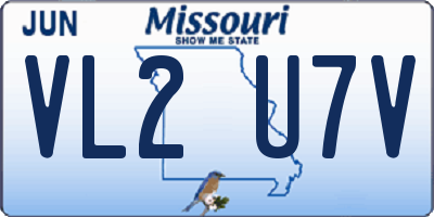 MO license plate VL2U7V