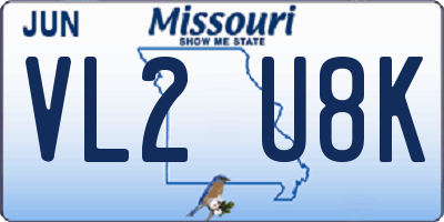 MO license plate VL2U8K