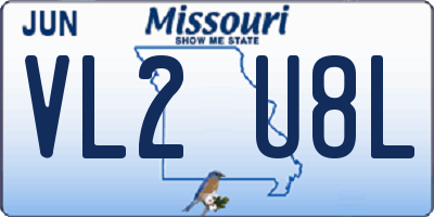 MO license plate VL2U8L