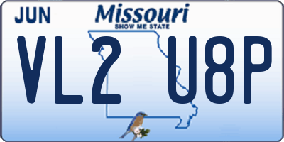 MO license plate VL2U8P