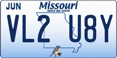 MO license plate VL2U8Y