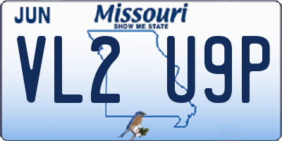 MO license plate VL2U9P