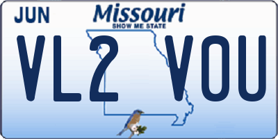 MO license plate VL2V0U