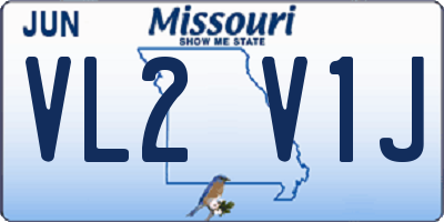 MO license plate VL2V1J