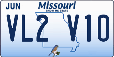 MO license plate VL2V1O